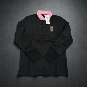 Adidas Inter Miami CF Travel Long Sleeve Polo Shirt Rugby Black HU0434 Small NWT